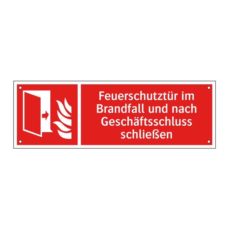 Feuerschutztür im Brandfall und nach Geschäftsschluss schließen