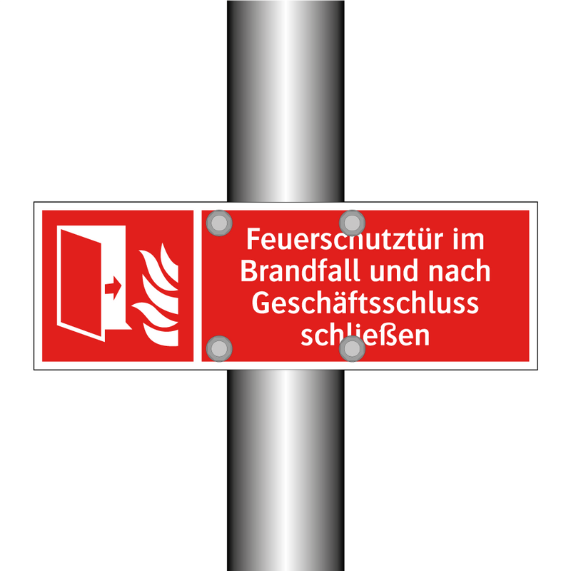 Feuerschutztür im Brandfall und nach Geschäftsschluss schließen