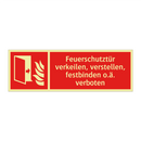 Feuerschutztür verkeilen, verstellen, festbinden o.ä. verboten