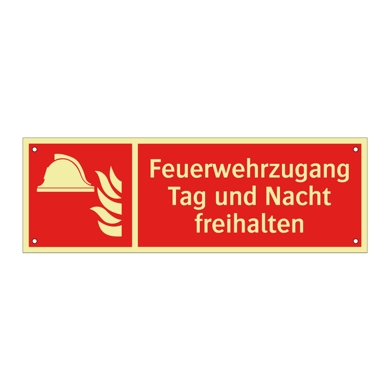 Feuerwehrzugang Tag und Nacht freihalten