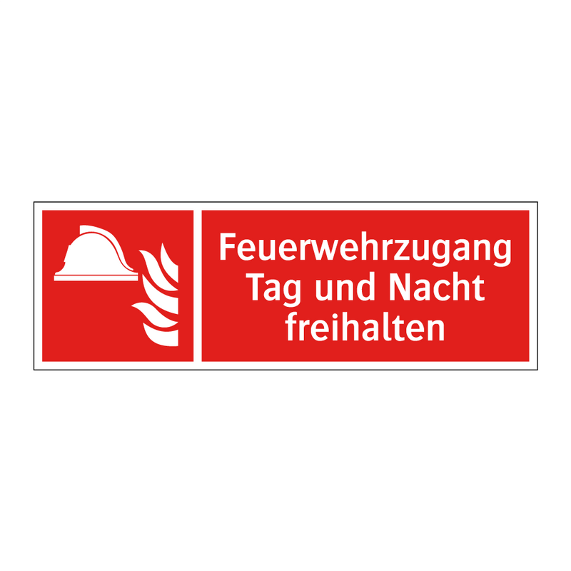 Feuerwehrzugang Tag und Nacht freihalten