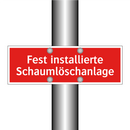 Fest installierte Schaumlöschanlage