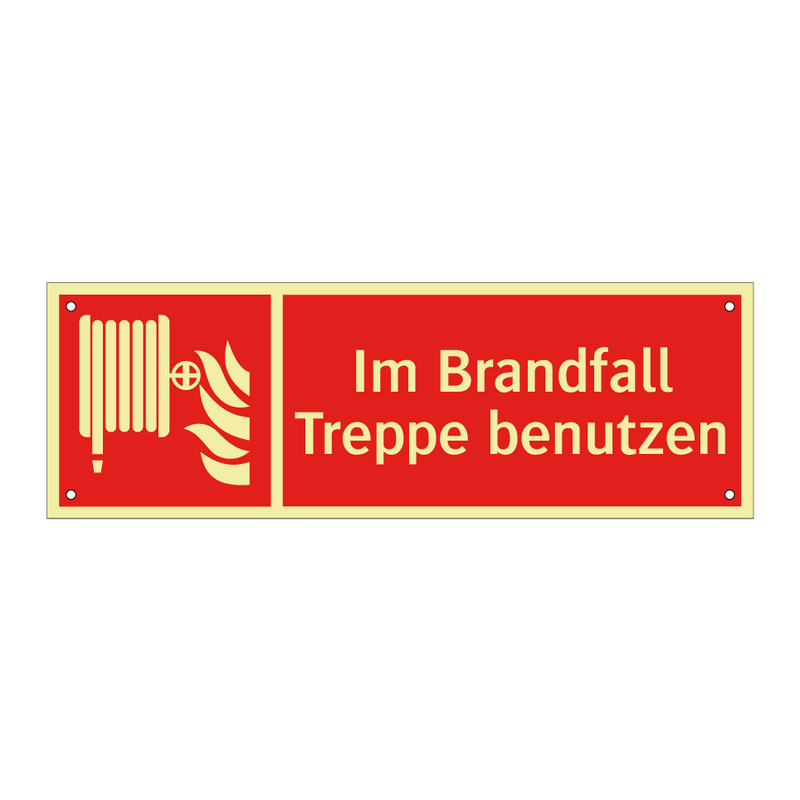 Im Brandfall Treppe benutzen