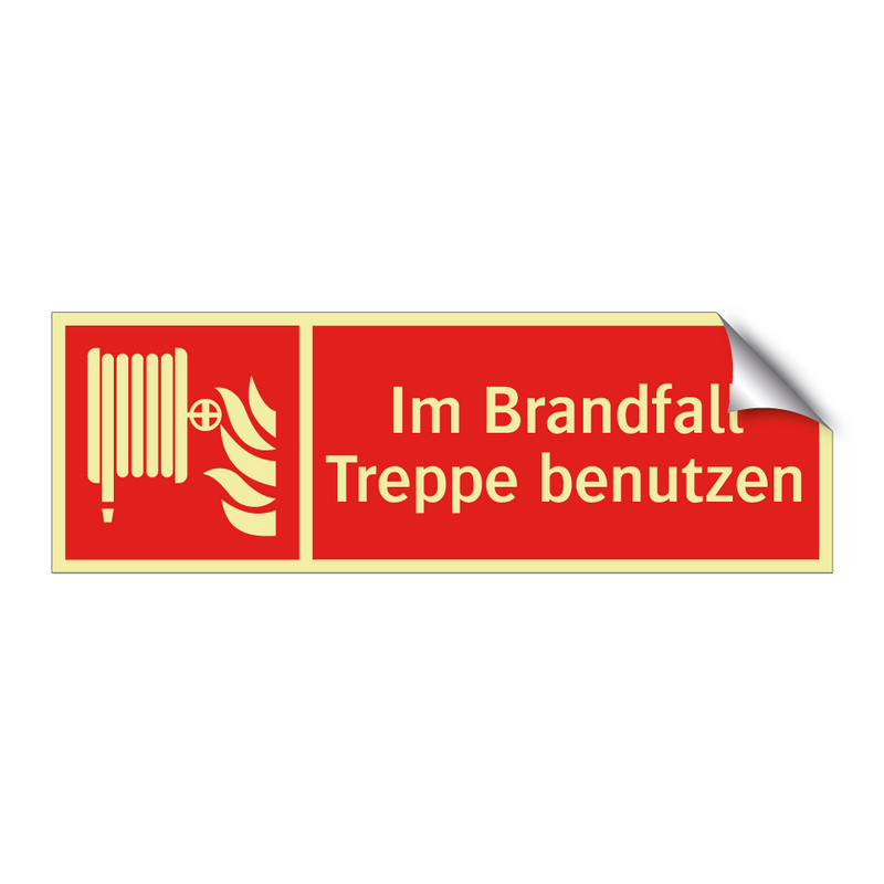 Im Brandfall Treppe benutzen