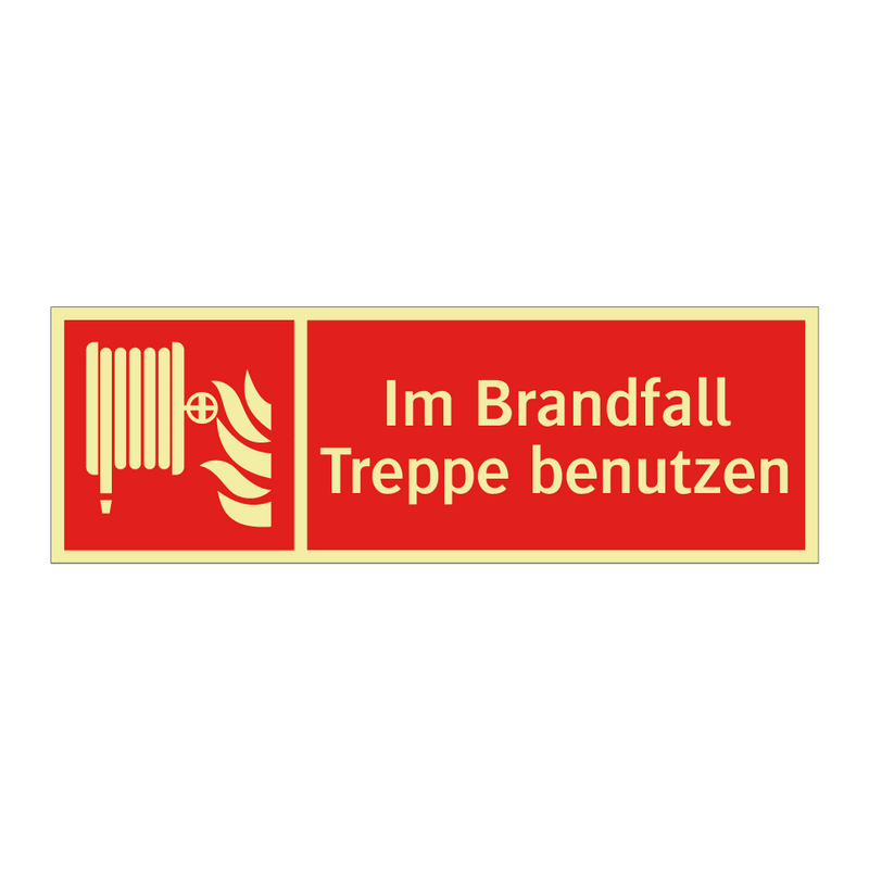 Im Brandfall Treppe benutzen