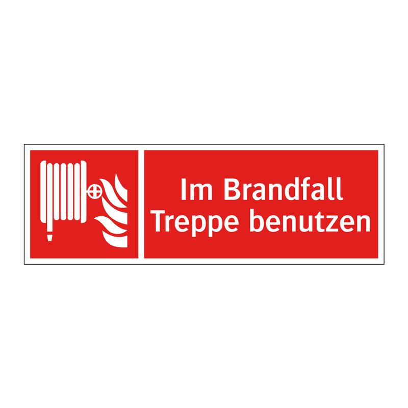 Im Brandfall Treppe benutzen