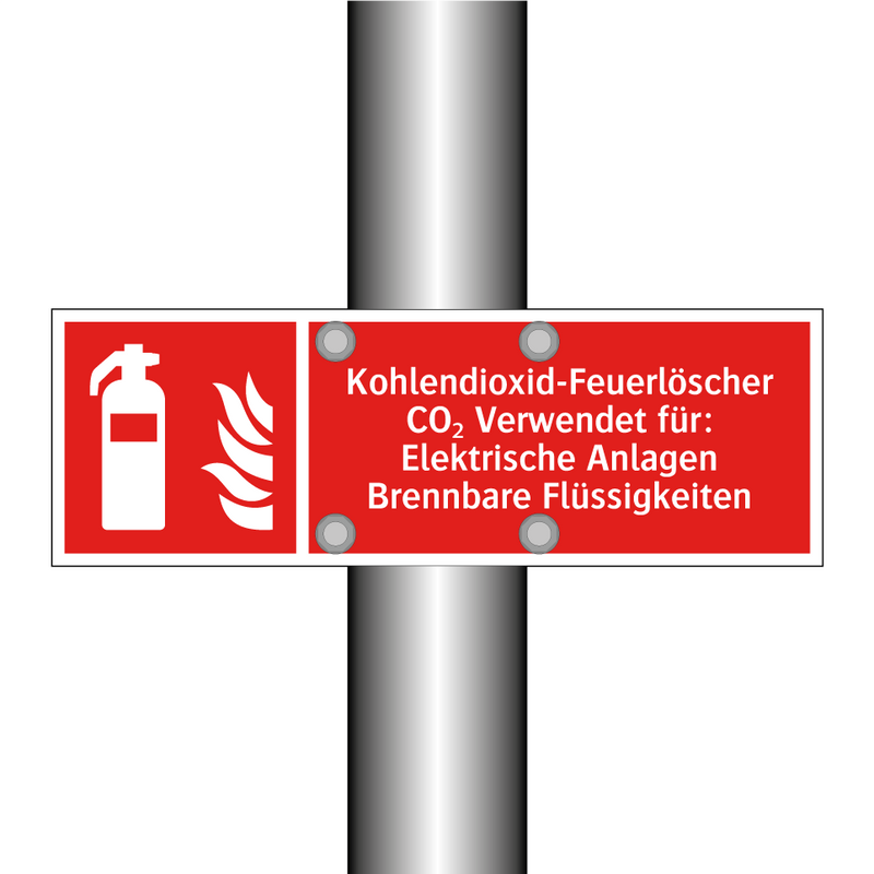Kohlendioxid-Feuerlöscher CO₂ Verwendet für: Elektrische Anlagen Brennbare Flüssigkeiten
