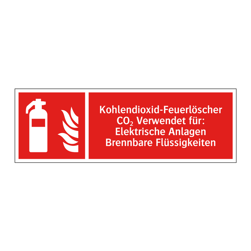 Kohlendioxid-Feuerlöscher CO₂ Verwendet für: Elektrische Anlagen Brennbare Flüssigkeiten