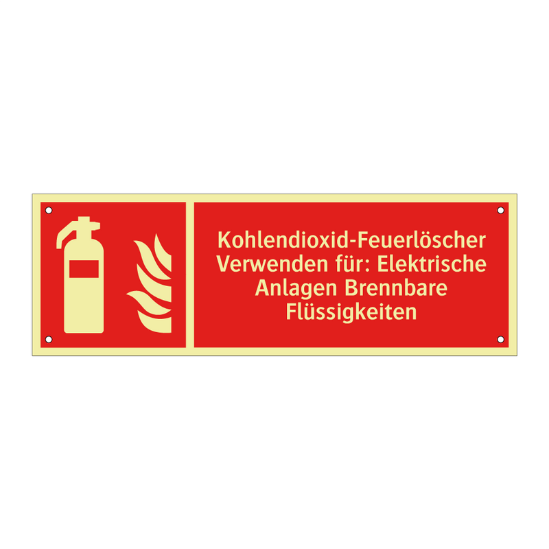 Kohlendioxid-Feuerlöscher Verwenden für: Elektrische Anlagen Brennbare Flüssigkeiten