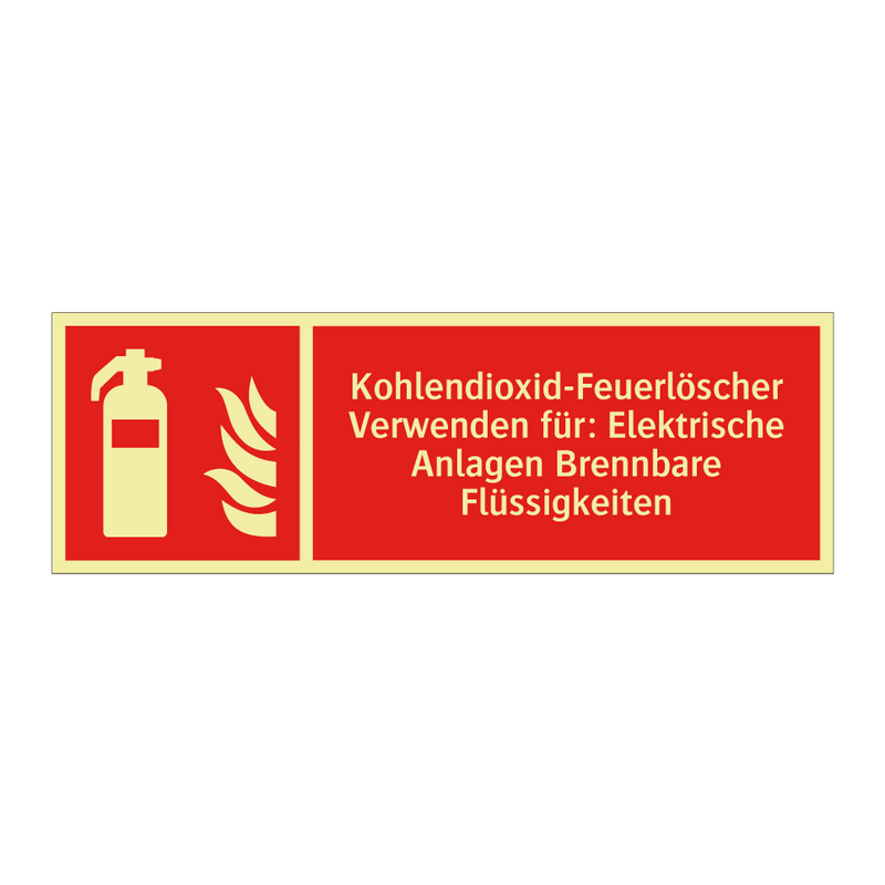 Kohlendioxid-Feuerlöscher Verwenden für: Elektrische Anlagen Brennbare Flüssigkeiten