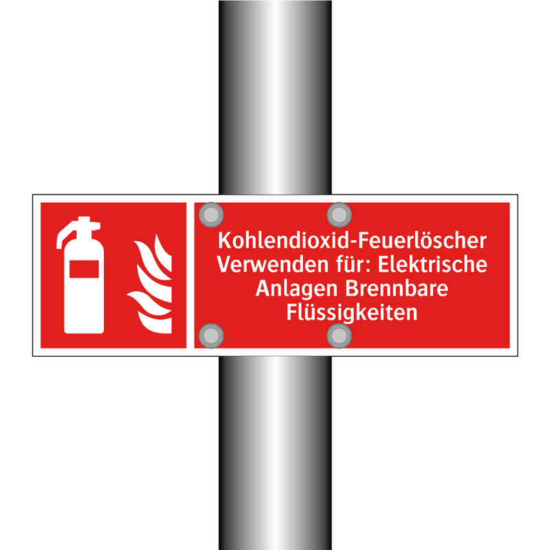 Kohlendioxid-Feuerlöscher Verwenden für: Elektrische Anlagen Brennbare Flüssigkeiten