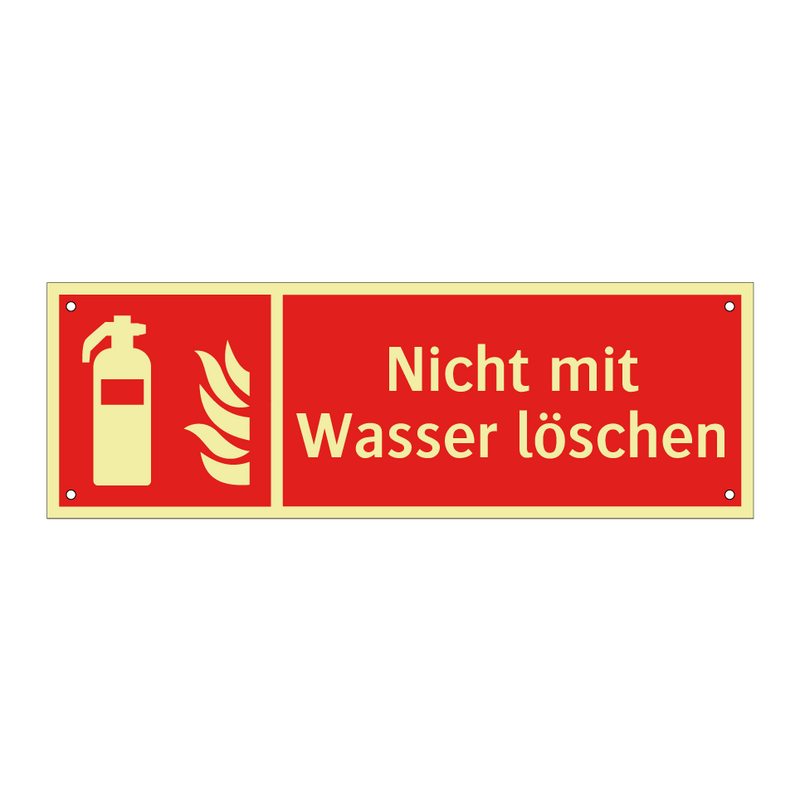 Nicht mit Wasser löschen
