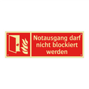 Notausgang darf nicht blockiert werden