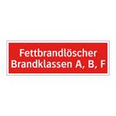 Fettbrandlöscher Brandklassen A, B, F