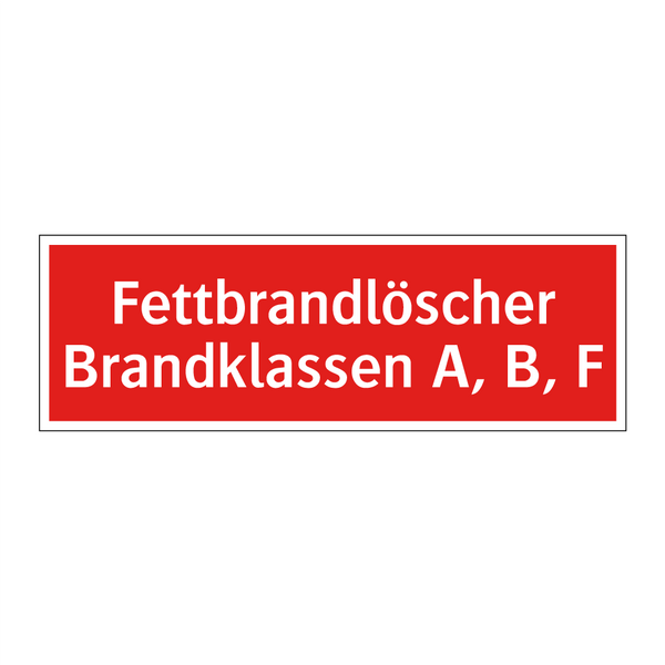 Fettbrandlöscher Brandklassen A, B, F