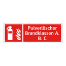Pulverlöscher Brandklassen A. B. C