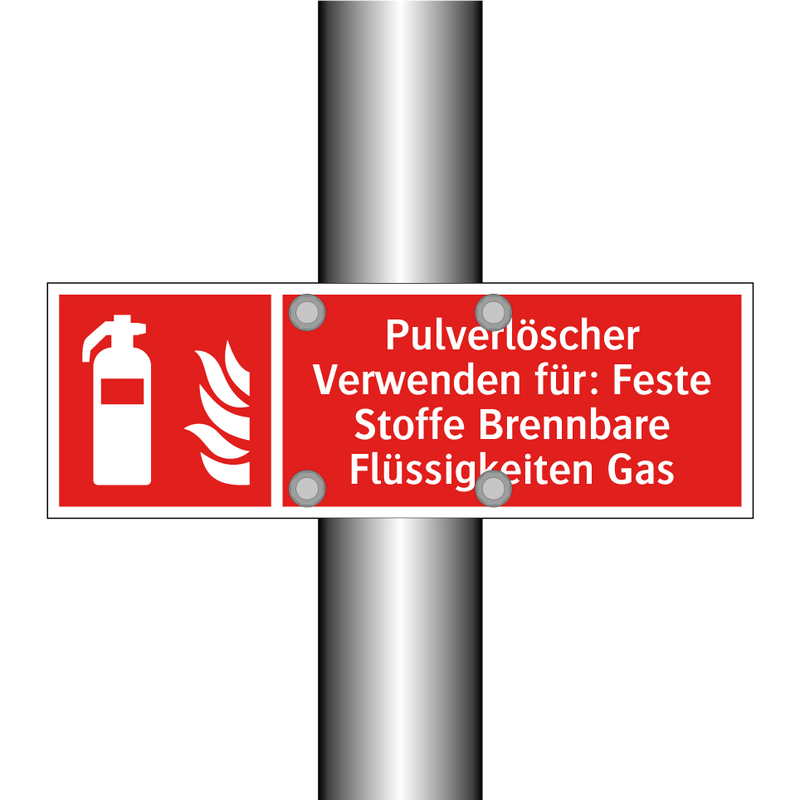 Pulverlöscher Verwenden für: Feste Stoffe Brennbare Flüssigkeiten Gas