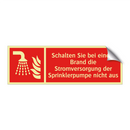 Schalten Sie bei einem Brand die Stromversorgung der Sprinklerpumpe nicht aus