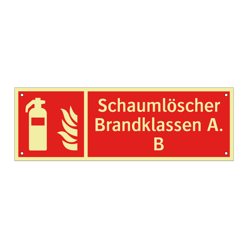 Schaumlöscher Brandklassen A. B