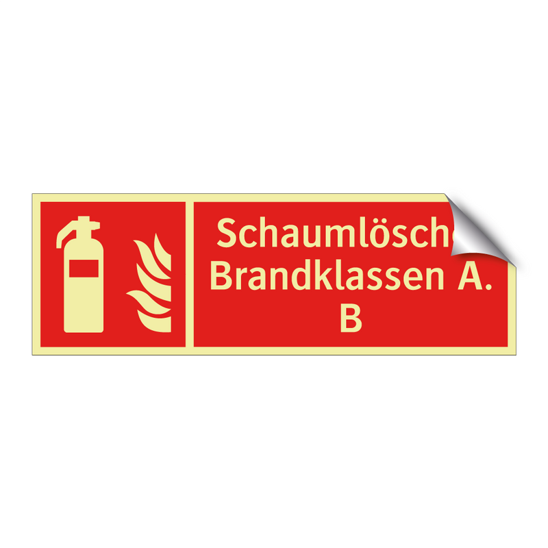 Schaumlöscher Brandklassen A. B