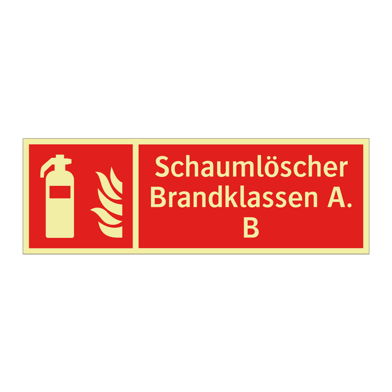 Schaumlöscher Brandklassen A. B