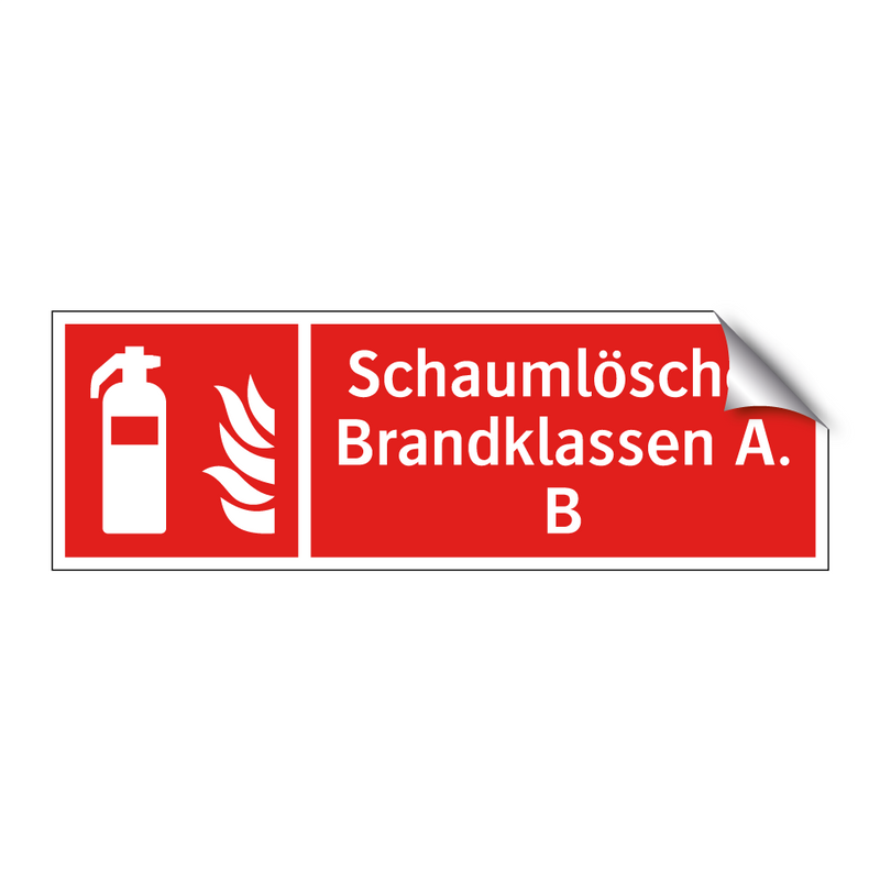 Schaumlöscher Brandklassen A. B