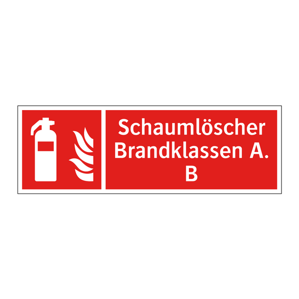 Schaumlöscher Brandklassen A. B