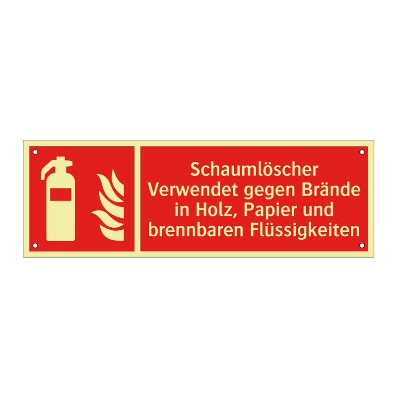 Schaumlöscher Verwendet gegen Brände in Holz, Papier und brennbaren Flüssigkeiten