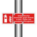 Schaumlöscher Verwendet gegen Brände in Holz, Papier und brennbaren Flüssigkeiten