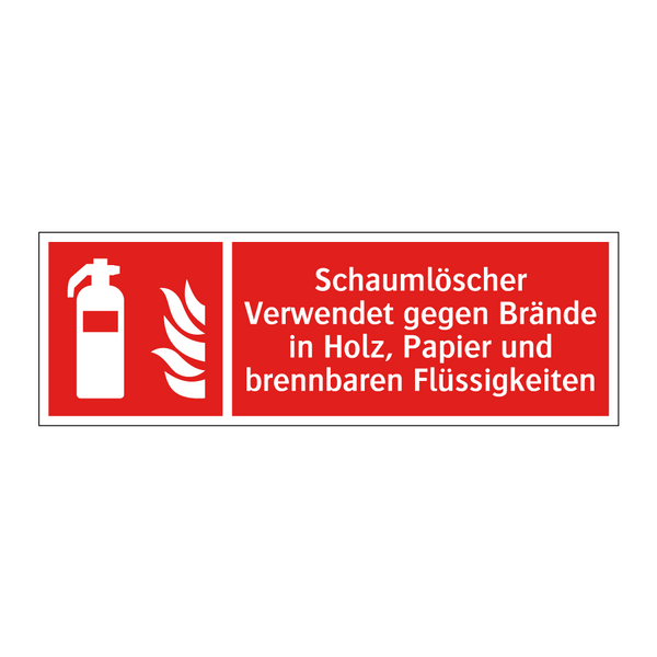 Schaumlöscher Verwendet gegen Brände in Holz, Papier und brennbaren Flüssigkeiten