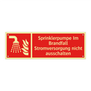 Sprinklerpumpe Im Brandfall Stromversorgung nicht ausschalten