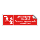 Sprinklerpumpe Im Brandfall Stromversorgung nicht ausschalten
