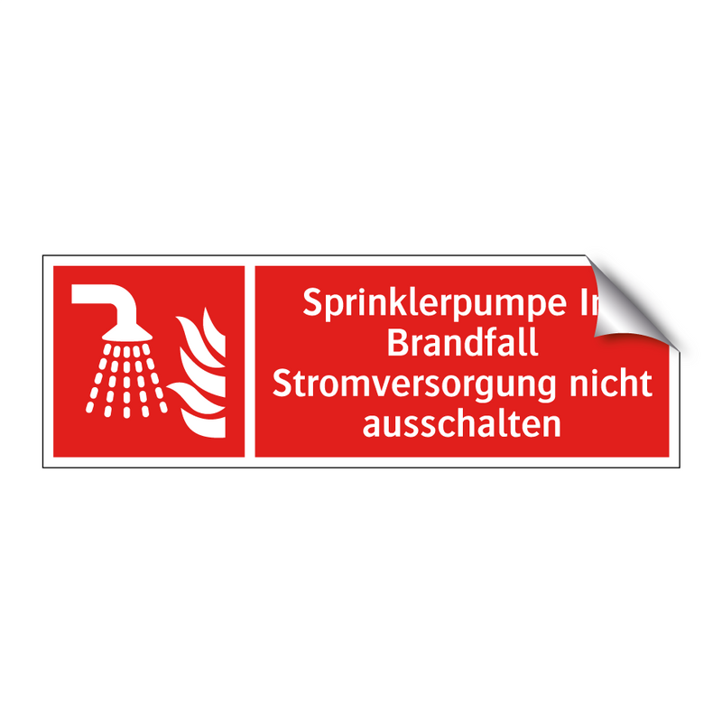 Sprinklerpumpe Im Brandfall Stromversorgung nicht ausschalten