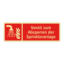 Ventil zum Absperren der Sprinkleranlage