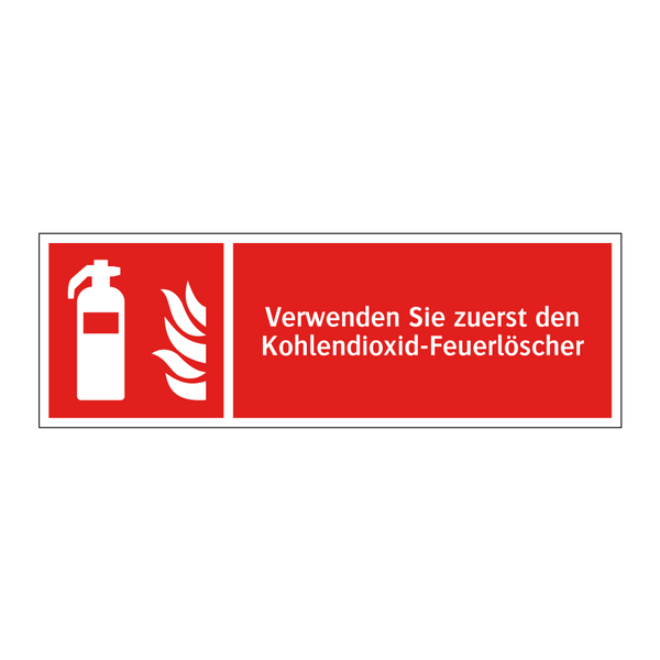 Verwenden Sie zuerst den Kohlendioxid-Feuerlöscher