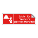Zufahrt für Feuerwehr jederzeit freihalten