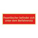 Feuerlöscher befindet sich unter dem Beifahrersitz