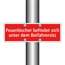 Feuerlöscher befindet sich unter dem Beifahrersitz