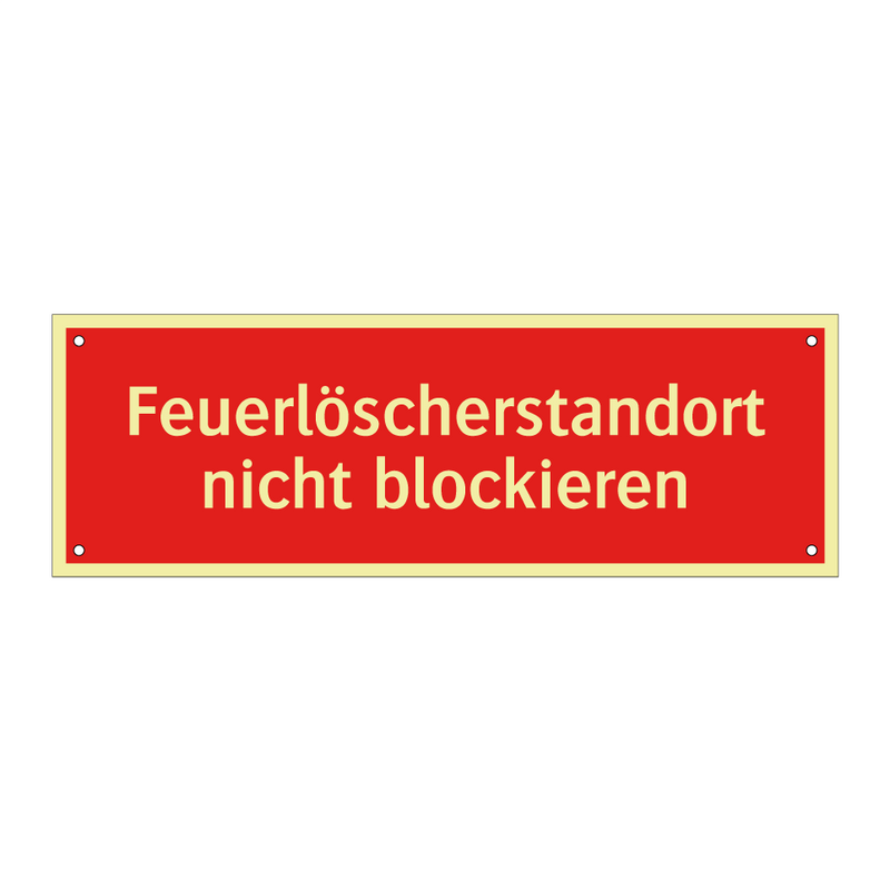 Feuerlöscherstandort nicht blockieren
