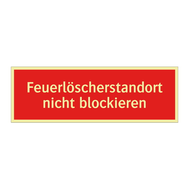 Feuerlöscherstandort nicht blockieren