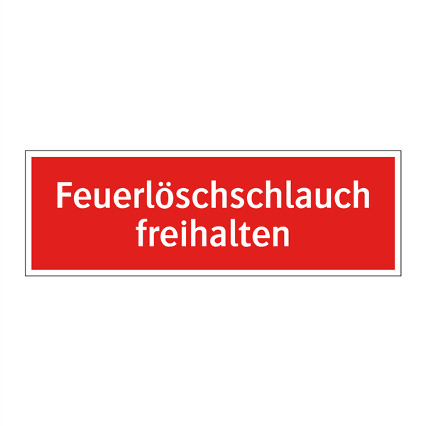 Feuerlöschschlauch freihalten