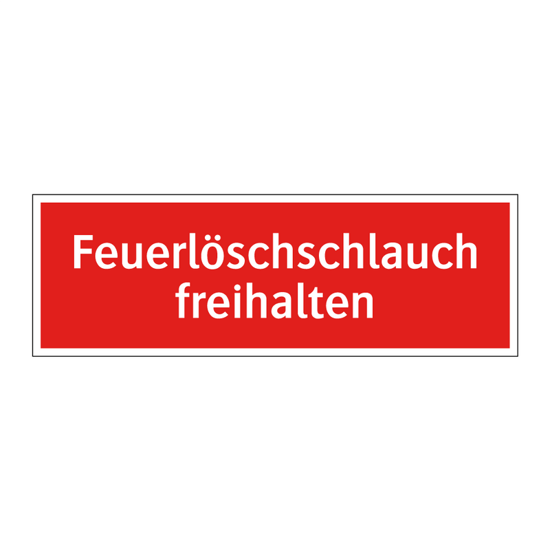 Feuerlöschschlauch freihalten