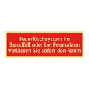Feuerlöschsystem Im Brandfall oder bei Feueralarm Verlassen Sie sofort den Raum