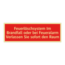 Feuerlöschsystem Im Brandfall oder bei Feueralarm Verlassen Sie sofort den Raum