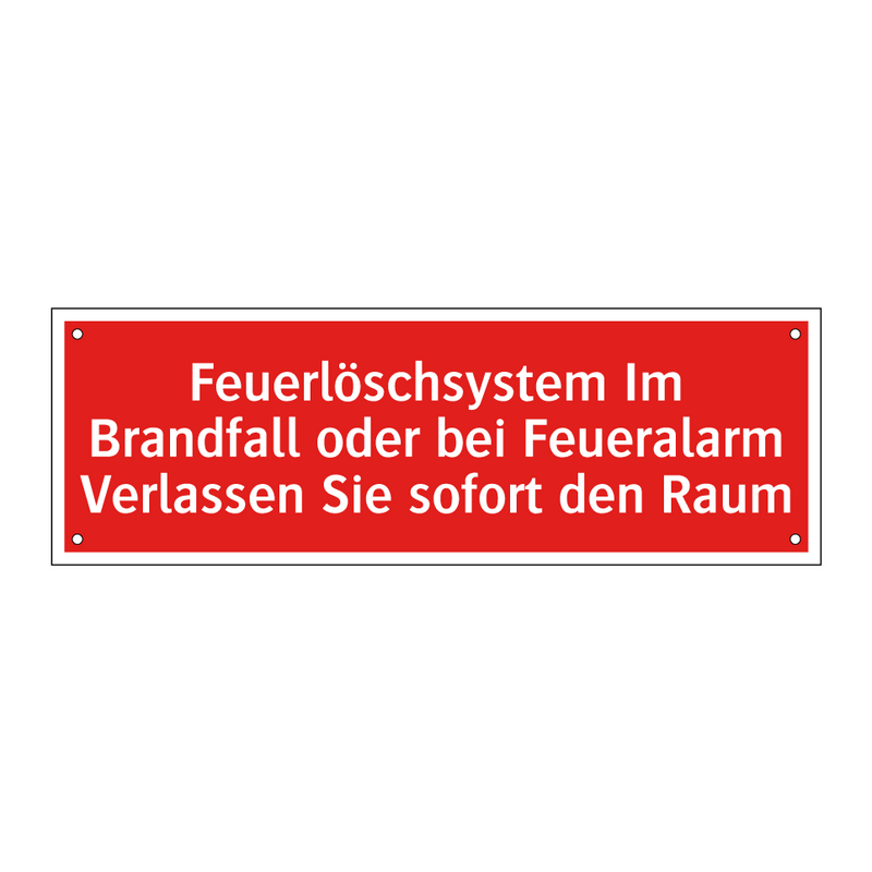 Feuerlöschsystem Im Brandfall oder bei Feueralarm Verlassen Sie sofort den Raum