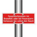 Feuerlöschsystem Im Brandfall oder bei Feueralarm Verlassen Sie sofort den Raum