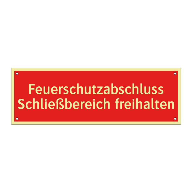 Feuerschutzabschluss Schließbereich freihalten