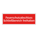 Feuerschutzabschluss Schließbereich freihalten