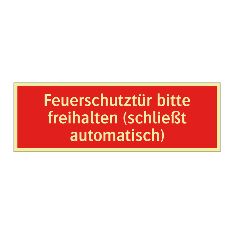 Feuerschutztür bitte freihalten (schließt automatisch)