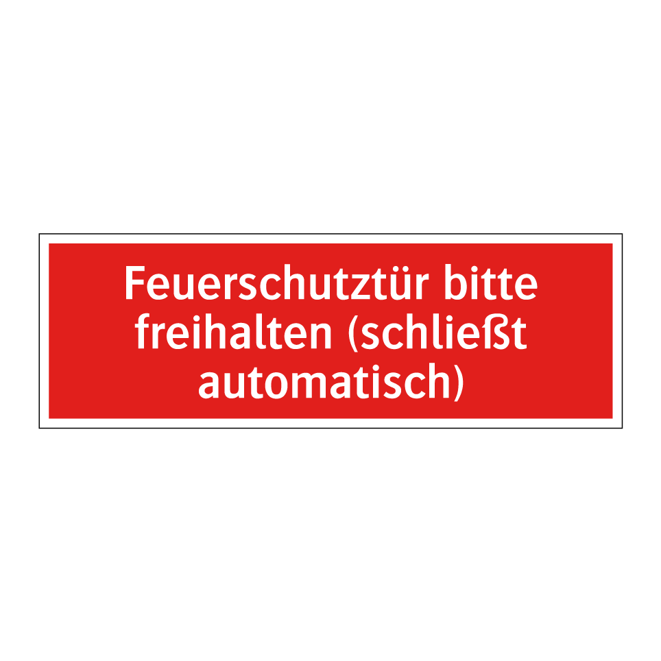 Kauf Feuerschutztür bitte freihalten (schließt automatisch) schild ...